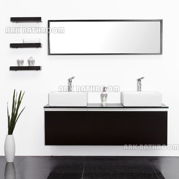 Double bathroom vanity Ceramic basin bathroom furniture REU015-150B