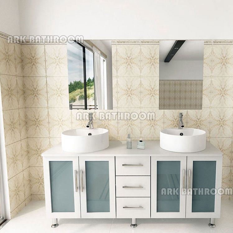 Double vanity cabinet bathroom sink furniture factory RT325-60W