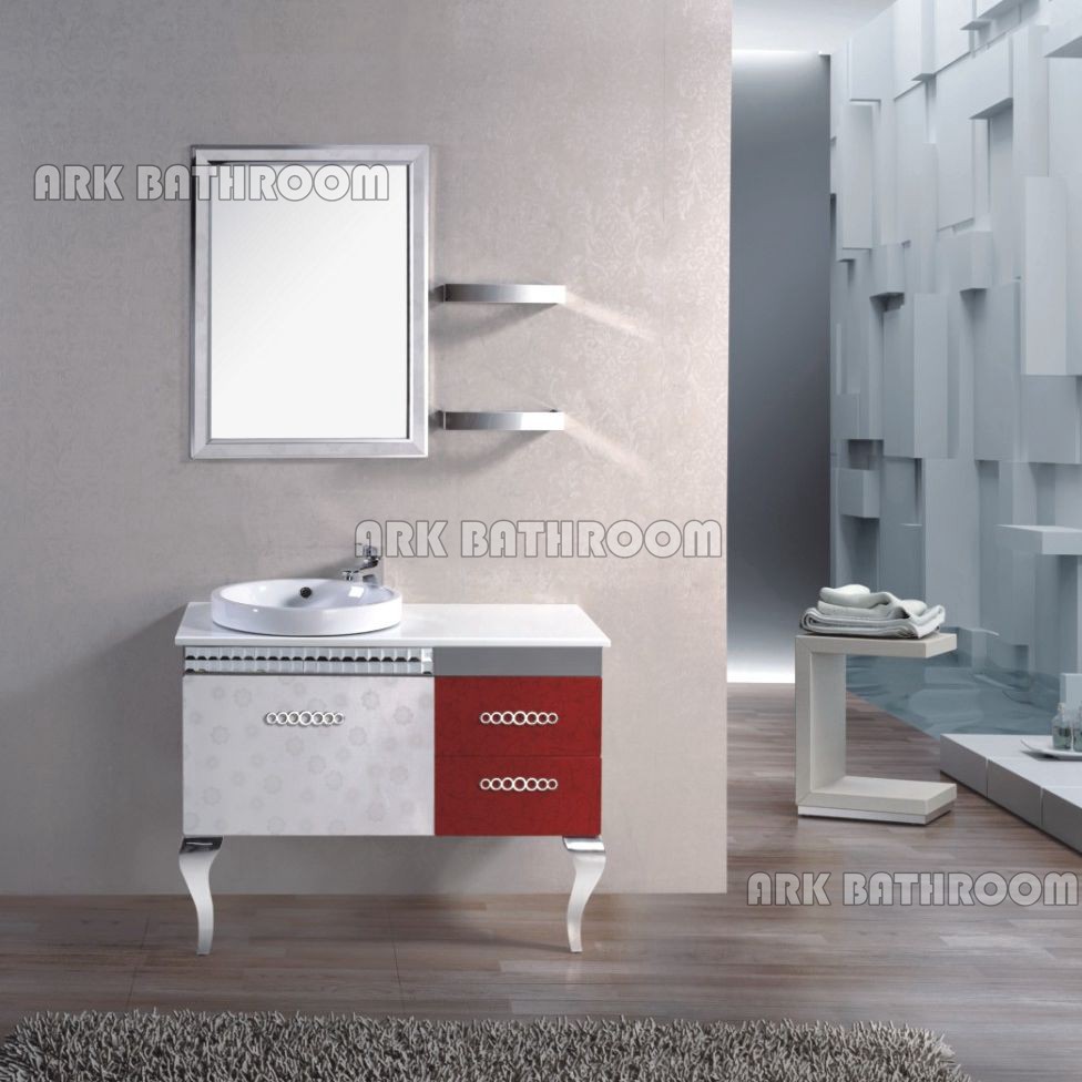 Stainless steel bathroom vanities leg Floor bathroom basin cabinet RSL8870-100