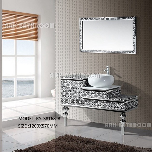 Single Stainless steel Lavatory bathroom vanities Chinese supplier  RY-S8168-B