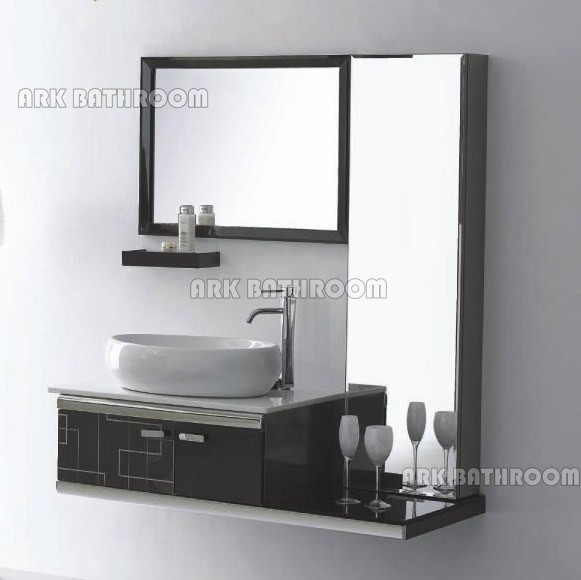 Hangzhou Stainless steel bathroom cabinet marble top leg Floor bathroom furniture RYB574-120