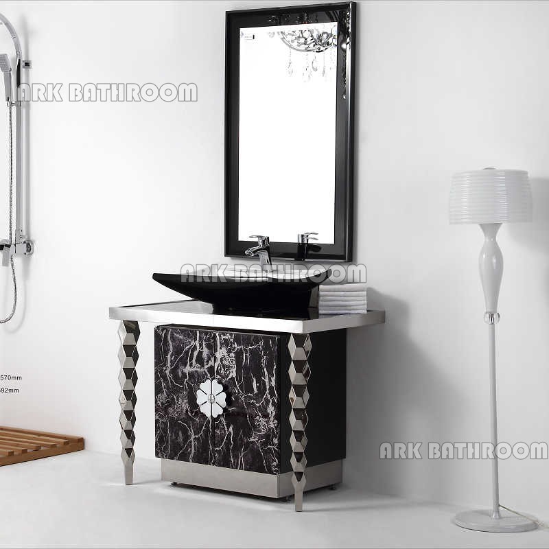 Double Marble top Grantie  bathroom cabinets China RYB876B-100
