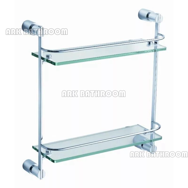 Mercado de accesorios de baño de latón de acero inoxidable Estante de cristal de zinc BS01