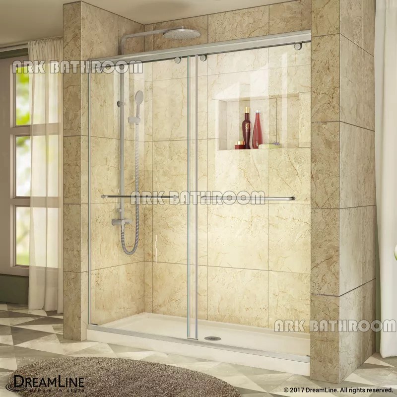puerta de la ducha de aluminio rejillas de acero inoxidable de ducha Cabina de ducha WD003