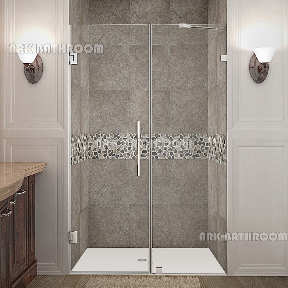 porta do chuveiro de alumínio telas de aço inoxidável chuveiro cabine de duche WD004