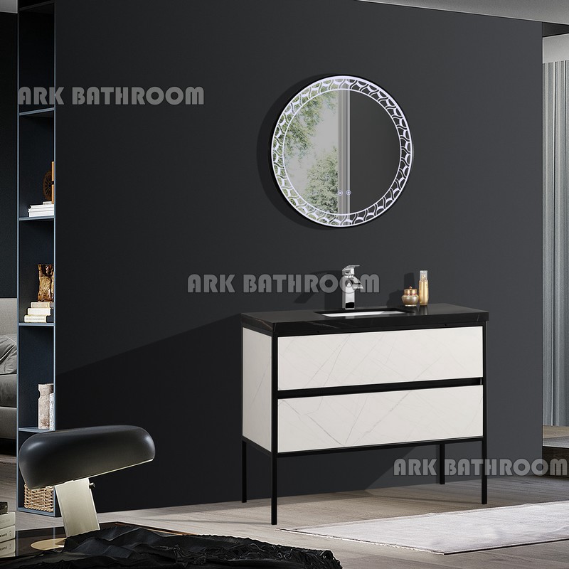 Китай Дешевая мебель для ванной комнаты Современный шкаф для ванной комнаты ПВХ тщеславие N22001