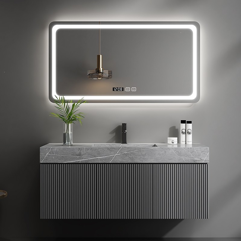 Sintered stone bath furniture Modern bathroom cabinet PVC bathroom vanity W20246