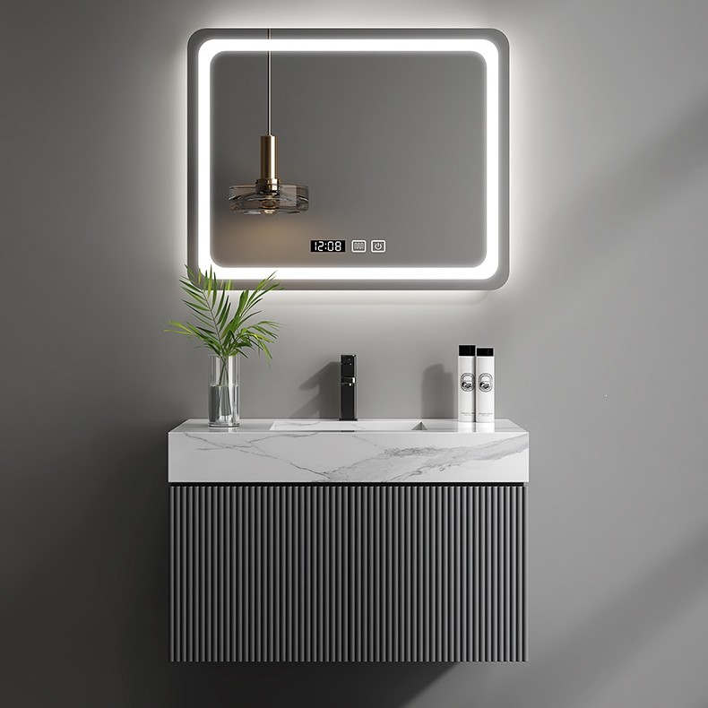Sintered stone bath furniture Modern bathroom cabinet PVC bathroom vanity W20247